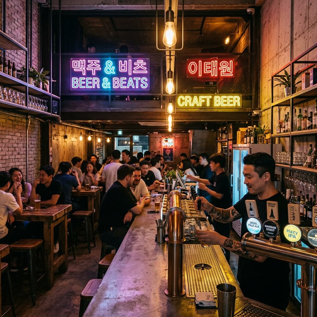 이태원 펍의 화려한 조명 아래서도 빛나는 시인성